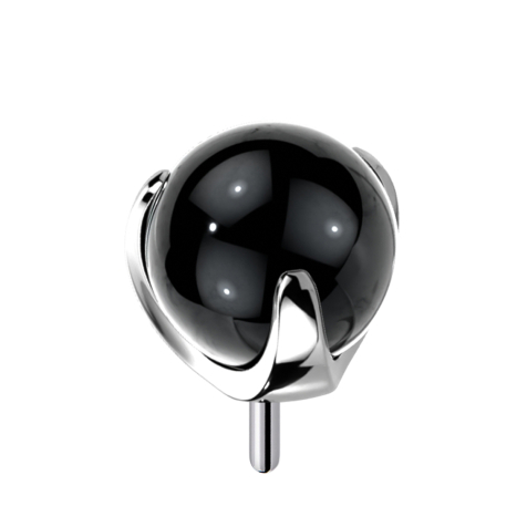 Boule de verre sans filetage, monture noire