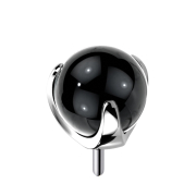 Boule de verre sans filetage, monture noire