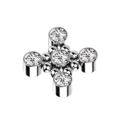 Ancrage dermique argenté carré huit boules...