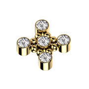 Dermal Anchor vergoldet Quadratisch acht Kugeln fünf...