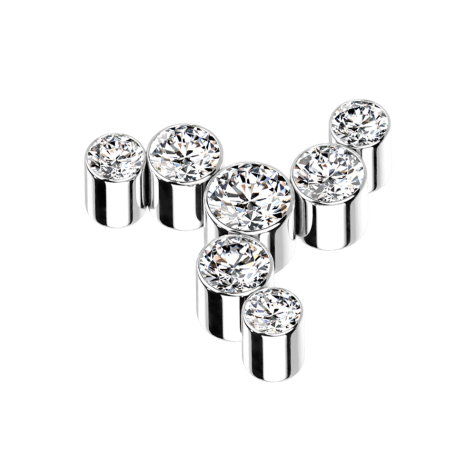 Ancoraggio cutaneo argento Ruota eolica sette cristalli argento