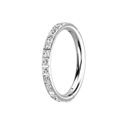 Micro segment ring, foldable, silver, square crystals on...