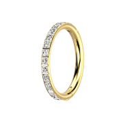 Micro segment ring hinged gold-plated square crystals silver