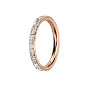 Micro segment ring, foldable, rose gold, square crystals...