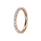 Micro segment ring, foldable, rose gold, square crystals on the side, silver