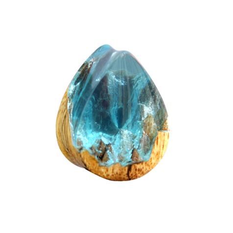 Flared Plug Goutte Paysage Epoxy bleu en Tamarin