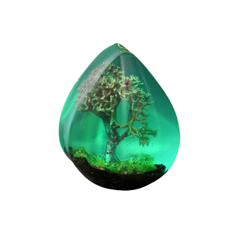 Flared Plug Tropfen Baum der Träume Epoxy grün