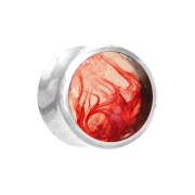 Flared Plug argent coloration rouge époxy transparent