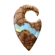 Ear weight spiral mist epoxy transparent made of Liana wood