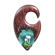 Ear weight spiral mystic mushroom epoxy green made of...