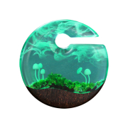 Ear weight Mystic mushroom epoxy green made of tamarind wood