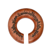 Ear weight donut lettering engraved from Sawo wood