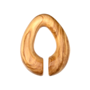 Ear weight donut drop made of olive wood