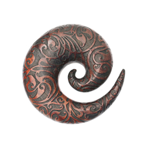 Spirale de dilatation gravée en bois Narra