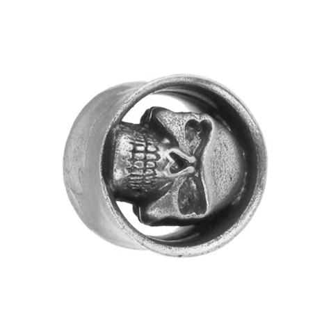 Teschio svasato in argento a tunnel