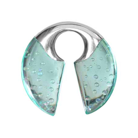 Ohrgewicht Schlüsselloch silber Ozean Epoxy aqua