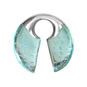 Ohrgewicht Schlüsselloch silber Ozean Epoxy aqua
