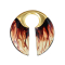 Ear weight keyhole gold-plated lava epoxy red