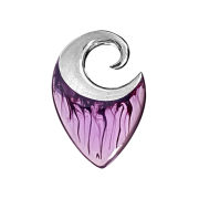 Peso orecchio a spirale argento nebbia epossidica viola