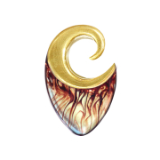 Ohrgewicht Spirale vergoldet Lava Epoxy transparent