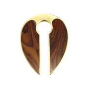 Ear weight keyhole gold-plated with Narra wood