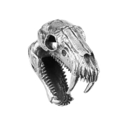 Ear weight keyhole silver sabre tooth