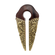 Ear weight keyhole gold-plated two tips with Arang wood