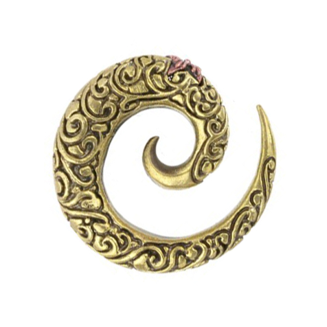 Spirale dextension dorée gravée avec étoile