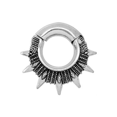 Ohrgewicht klappbar silber Gravur und Cones