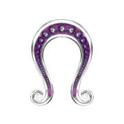 Poids doreille argent Boules époxy violettes Om