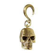 Ear weight hook gold-plated pendant skull