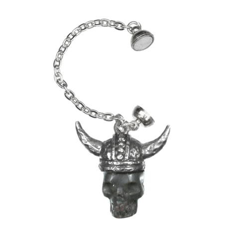Tunnel pendant silver Viking skull