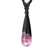 Necklace black pendant cone fantasy epoxy lavender made...