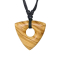 Collana nera con ciondolo a forma di tronco di triangolo in legno dulivo