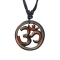 Collana con ciondolo nero Om in legno di Narra