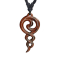 Halskette schwarz Anhänger Stammes Ornament Muschel aus Narra Holz