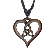 Necklace black pendant tribal ornament heart made of...