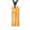 Collier noir pendentif tronc deux rainures en bois dolivier