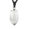 Collier noir pendentif pierre cristal de roche