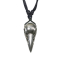 Necklace black pendant silver crows skull