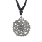 Collana nera con ciondolo in argento mandala flowers