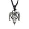 Collier noir pendentif argent crâne de bouquetin