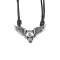 Halskette schwarz Anhänger silber Schädel mit Flügel