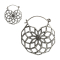 Earring silver round leaf