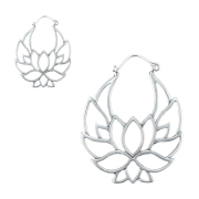 Earring silver lotus flower