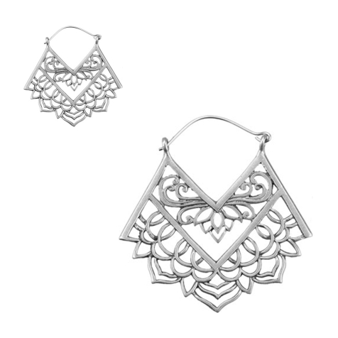 Earring silver twisted lotus flower