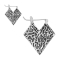 Earring silver twisted lava heart