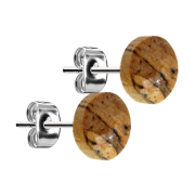 Stud earrings silver plate made from tamarind wood