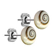 Stud earrings silver plate with Shiva eye