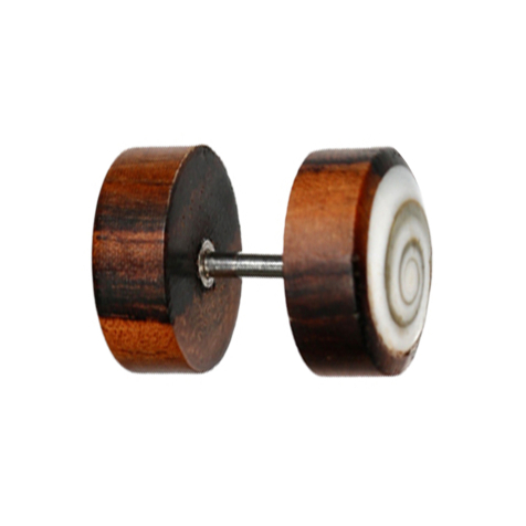 Occhio di Shiva con spina finta in legno di Narra